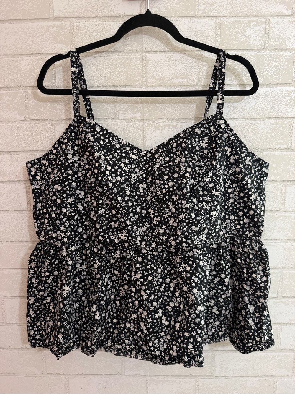 Old Navy Black Floral Peplum Cami #3127